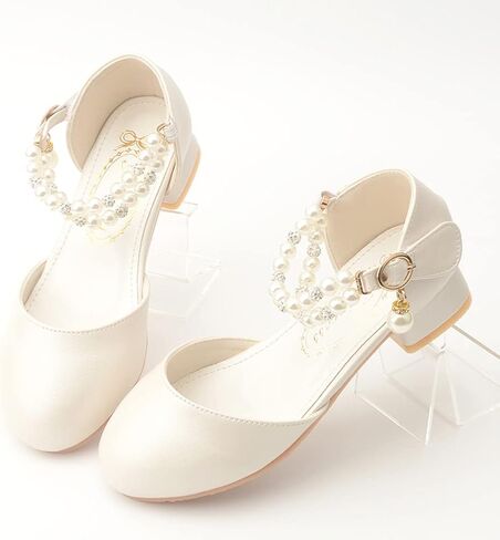 Toddler Flower Girls Dress Shoes Wedding Party School Glitter Low Heel Mary Jane Princess Pumps Sandals for Little Kids in Saudi Arabia