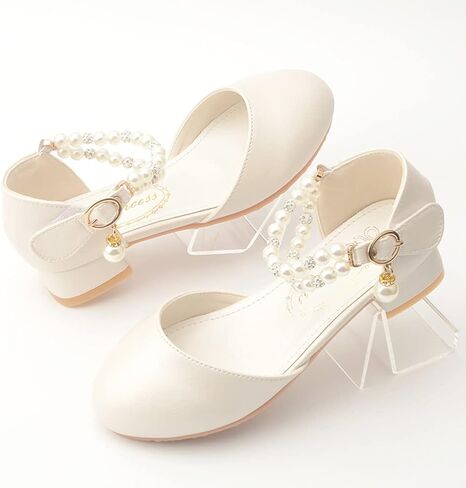 Toddler Flower Girls Dress Shoes Wedding Party School Glitter Low Heel Mary Jane Princess Pumps Sandals for Little Kids in Saudi Arabia