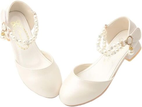 Toddler Flower Girls Dress Shoes Wedding Party School Glitter Low Heel Mary Jane Princess Pumps Sandals for Little Kids in Saudi Arabia