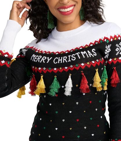Tipsy Elves Women's Christmas Merry Christmas Tassel Sweater Dress Size Medium in Saudi Arabia