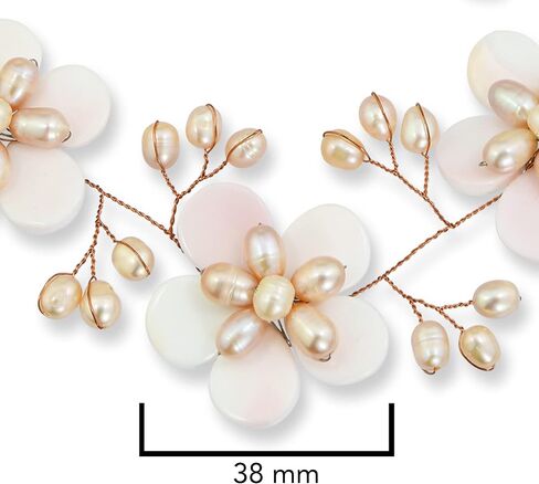 AeraVida Bohemian Floral Pink Mother of Pearl & Cultured Freshwater Pink Pearl Fancy Jewelry Set | Classic Handmade Jewelry Set for Women | Adorable Gifts for Women | Statement Necklace | Boho Jewelry in Saudi Arabia
