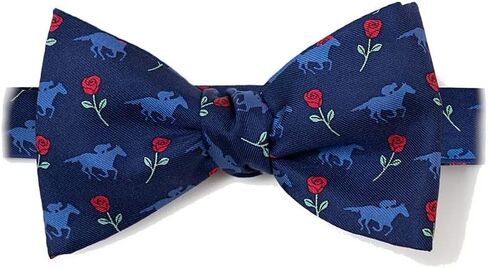 Men's Alynn 100% Silk Blue Victory Rose Horse Race Racing Derby Bow Tie in Saudi Arabia