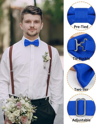 Men's Bow Ties, Pre-Tied Adjustable Bowties Solid Color Black Bowtie for Men in Saudi Arabia