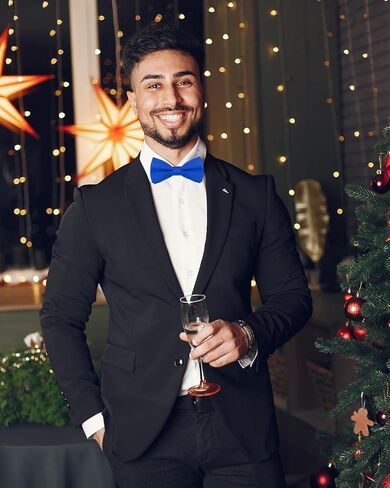 Men's Bow Ties, Pre-Tied Adjustable Bowties Solid Color Black Bowtie for Men in Saudi Arabia