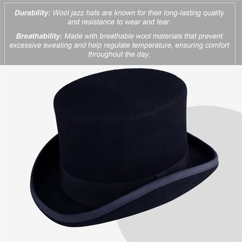 قبعة علوية من الصوف واللباد من بونتشوال جود، قبعة تنكرية طويلة بتصميم فيكتوري بطول 5 انش، هدايا للرجال لحفلات الرقص والكريسماس in Kuwait