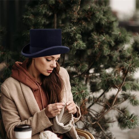 قبعة علوية من الصوف واللباد من بونتشوال جود، قبعة تنكرية طويلة بتصميم فيكتوري بطول 5 انش، هدايا للرجال لحفلات الرقص والكريسماس in Kuwait