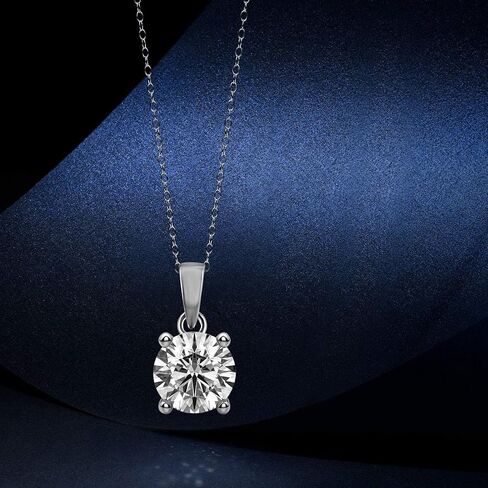 1/2 Carat | 14K White Gold | Natural Diamond Solitaire Pendant Necklace With Gold Chain | H-I Color, I2-I3 Clarity Tanache in Saudi Arabia