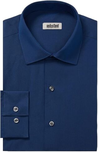 Unlisted by Kenneth Cole mens Slim Fit Solid Dress Shirt, Medium Blue, 17 -17.5 Neck 36 -37 Sleeve US in Saudi Arabia