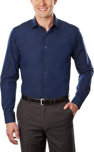 Unlisted by Kenneth Cole mens Slim Fit Solid Dress Shirt, Medium Blue, 17 -17.5 Neck 36 -37 Sleeve US in Saudi Arabia