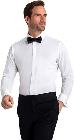 Mizzen+Main Leeward Tuxedo Men's Dress Shirt - French Cuff Dress Shirt for Men with 4-Way Stretch, Trim Fit in Kuwait