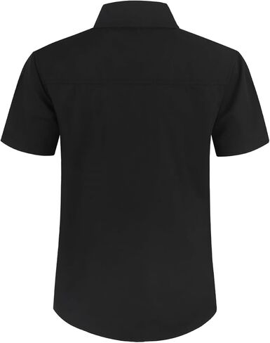 Spring&Gege Boys' Short Sleeve Dress Shirts Formal Uniform Poplin Solid in Kuwait