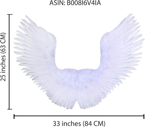 فاشن وينغز زي تنكري ابيض مفتوح على شكل حرف V على شكل اجنحة ملاك من الريش للبالغين من الجنسين in Kuwait