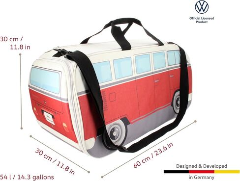 مجموعة BRISA VW - حقيبة لياقة كتف رياضية كلاسيكية من فولكس فاجن على شكل حافلة T1 (حافلة كبيرة/كلاسيكية/أزرق وبيج) in Saudi Arabia