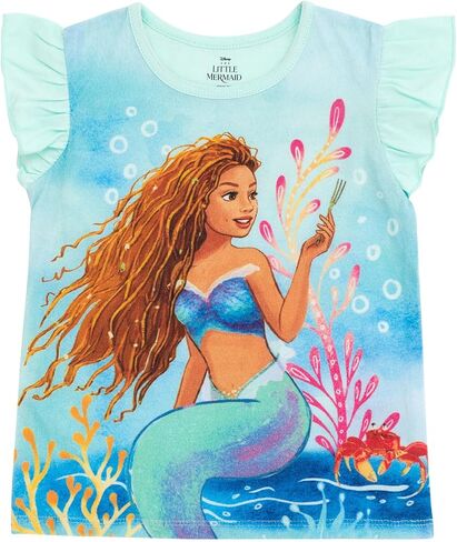 Disney Minnie Mouse Lilo & Stitch Little Mermaid Ariel Floral T-Shirt and French Terry Shorts Outfit Set Infant to Big Kid in Saudi Arabia
