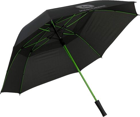 John Deere JD100UM Umbrella, Black, 60 in., Pongee, Automatic Opening with Fiberglass Ribs, Green Metal Shaft in Saudi Arabia