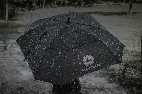 John Deere JD100UM Umbrella, Black, 60 in., Pongee, Automatic Opening with Fiberglass Ribs, Green Metal Shaft in Saudi Arabia