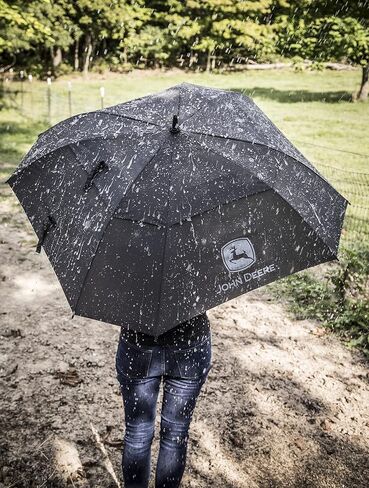 John Deere JD100UM Umbrella, Black, 60 in., Pongee, Automatic Opening with Fiberglass Ribs, Green Metal Shaft in Saudi Arabia