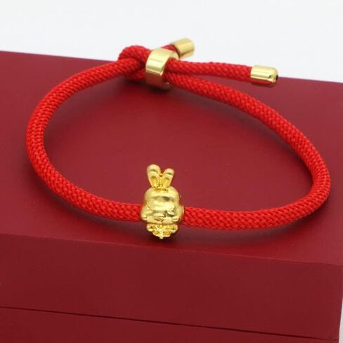 2023 New Year of The Rabbit Red String Handwoven Adjustable Bunny Charm Rope Bracelet Chinese Zodiac Animal Lucky Rabbits Charm Braided Corded Bracelets New Year Jewelry Gifts for Women in Saudi Arabia
