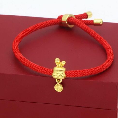 2023 New Year of The Rabbit Red String Handwoven Adjustable Bunny Charm Rope Bracelet Chinese Zodiac Animal Lucky Rabbits Charm Braided Corded Bracelets New Year Jewelry Gifts for Women in Saudi Arabia