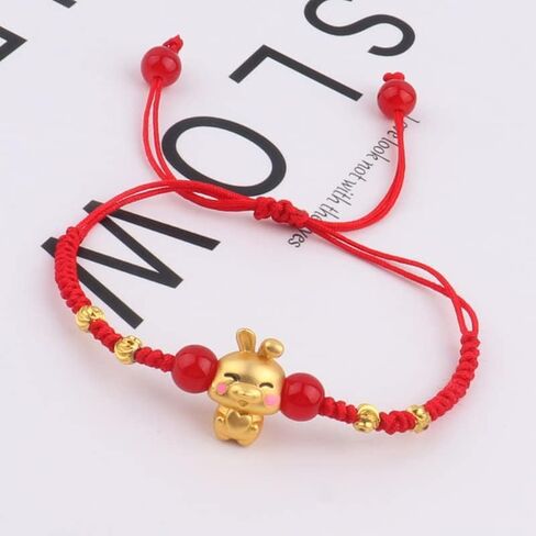 2023 New Year of The Rabbit Red String Handwoven Adjustable Bunny Charm Rope Bracelet Chinese Zodiac Animal Lucky Rabbits Charm Braided Corded Bracelets New Year Jewelry Gifts for Women in Saudi Arabia