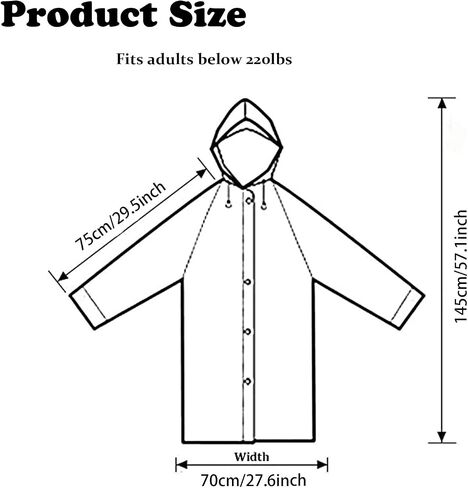 EVA Rain Ponchos for Adults, 2 Pack Reusable Raincoats with Hoods and Sleeves Lightweight Rain Jacket in Saudi Arabia