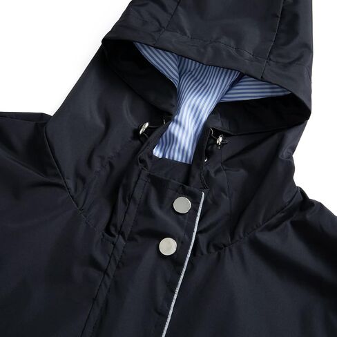 Homgro Women's Hooded Rain Jacket Long Waterproof Raincoat Casual Full Zip Anorak Midi Windbreaker Pockets in Saudi Arabia