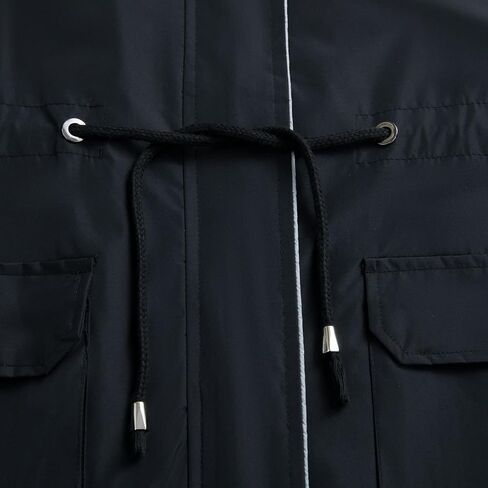 Homgro Women's Hooded Rain Jacket Long Waterproof Raincoat Casual Full Zip Anorak Midi Windbreaker Pockets in Saudi Arabia