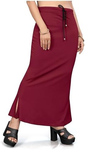 Smizzy Lycra Adjustable Indian Saree Shapewear for Women Petticoat Smooth Curve Peticote Innerwear for Ladies,Maroon (XL) in Saudi Arabia