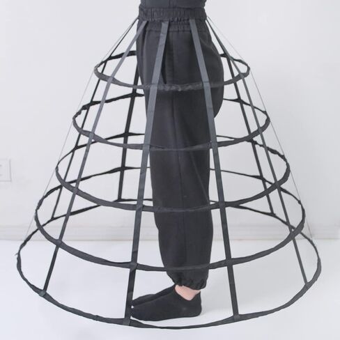 5 Hoops Pannier Petticoat Women Victorian Bustle Cages Hoop Skirt Cosplay Lolita Underskirt Crinoline for Women in Kuwait