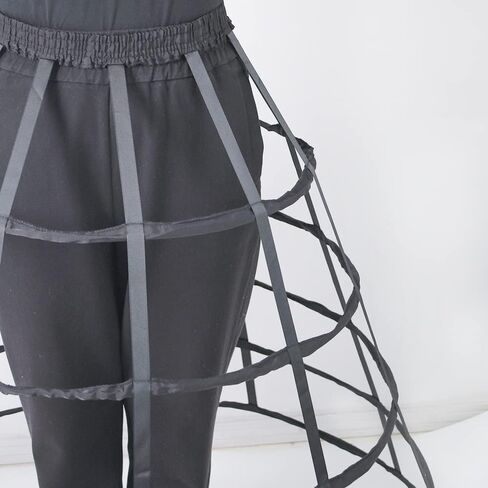 5 Hoops Pannier Petticoat Women Victorian Bustle Cages Hoop Skirt Cosplay Lolita Underskirt Crinoline for Women in Kuwait