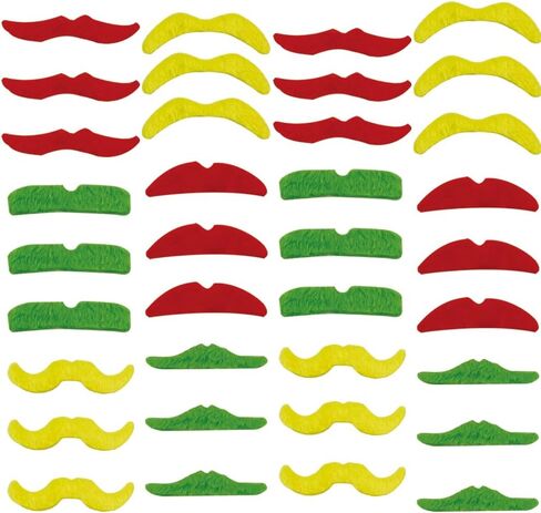 UMEELR Juneteenth Moustache, Red, yellow And Green Stickable Patriotic Beard, African American Holiday Dress Up Accessories, 1865 Independence Day Celebration Parades, Party Favorite Supplies in Kuwait