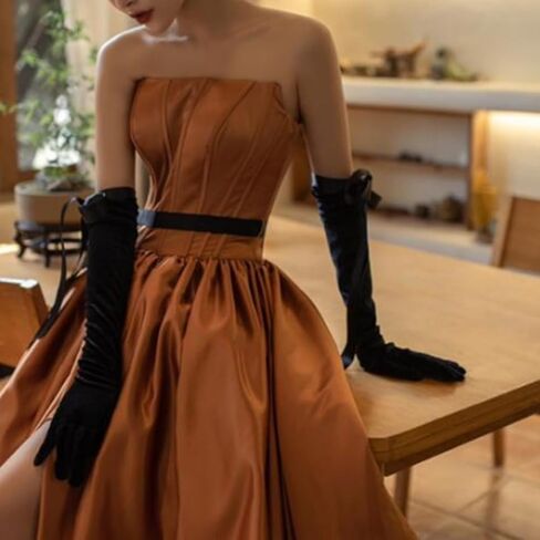 Ursumy 21"Long Opera Gloves Velvet Gloves 1920s Flapper Stretchy Elbow Length Sexy Elegant Gloves in Kuwait