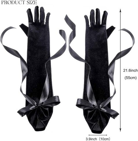 Ursumy 21"Long Opera Gloves Velvet Gloves 1920s Flapper Stretchy Elbow Length Sexy Elegant Gloves in Kuwait