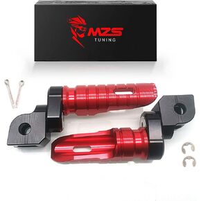 MZS Motorcycle Foot Pegs, CNC Double Adjustable Front Rider Footpegs Footrest Rest Pedal Black Compatible with FZ07 FZ09 FZ10 FZ1 FZ6 FZ6R FZ8 MT03 MT07 MT09 MT10 YZF R3 SCR950 Tracer XSR700 XSR900