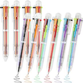6-in-1Multicolor Ballpoint Pen(10PCS) - 6 Color Retractable Pens, Smooth & Comfortable Retractable Pens With Pocket Clip, Ideal for Office, School, and Home Use