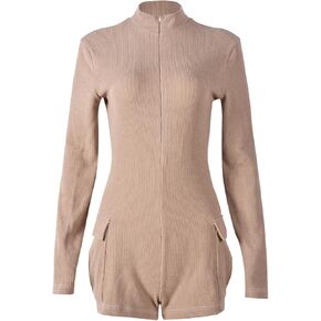 Long Sleeve Jumpsuit for Women Casual Pockets Rompers Trendy Lounge Vacation Dressy Overalls
