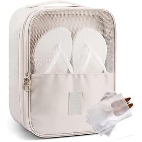 Shoe Bags for Travel, Holds 3 Pair of Shoes for Travel Luggage Accessories Portable Shoes Pouch and Daily Use Storage Pouch with Handle and 3 Dust bags