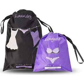 PURE STYLE Girlfriends Women's Travel Drawstring Bag Set Shoe and Laundry