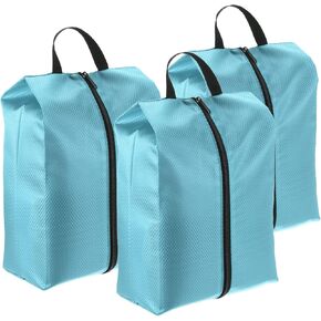 PATIKIL Shoe Bags for Travel, 3 Pack Portable Nylon Shoe Bag with Zipper Waterproof Shoe Storage Organizer for Travel Outdoor, Blue