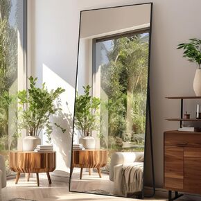 Black Mirror Full Length 71" x 30" Large Leaning Floor Mirror Bedroom Full Body Dressing Mirror for Wall Living Room Hanging Wall Mounted Mirror for Home Decor