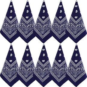 10pcs Paisley Bandanas Assorted Bandanas Cowboy Polyester Headbands Square Scarf Headwear