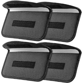 حقائب LemonBest Faraday - حقيبة حجب الإشارة لمفتاح السيارة والهاتف الخلوي RFID حقيبة حجب الإشارة مضادة للتتبع ومضادة للقرصنة وحماية إشارة السيارة واي فاي/GSM/LTE/NFC/RFID (4، أسود) in Kuwait