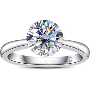 AnuClub Moissanite Engagement Rings 2/3CT D Color VVS1 925 Sterling Silver Moissanite Diamond Invisible Setting Wedding Promise Ring for Women with Certificate