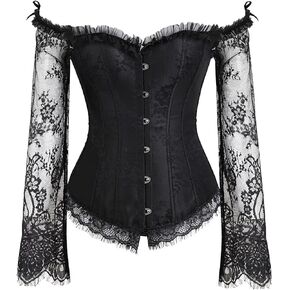 Women's Beautiful Retro Shapewear Lace Up Overbust Corset Bustier Going Out Top