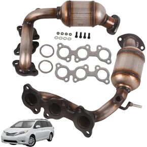 TOPAZ 16392 16393 EPA Compliant Catalytic Converter with Gasket Compatible with Toyota Sienna 2004-2006 3.3L V6 (Only FWD) Front&Rear Catalyst Convertor 40373 50274 641297 674827