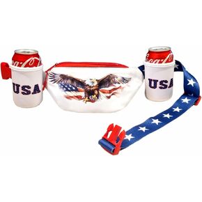 USA Eagle Merica Beverage Belt Fanny Pack Holster All American Classic Costume 4th of July