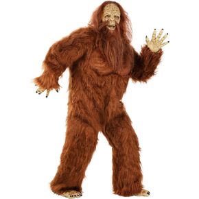 Authentic Adult Jack Links Sasquatch Costume, Furry Bigfoot Mascot with Mask for Halloween & Cosplay