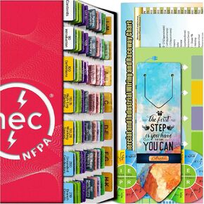 2023 NEC Code Book Tabs, NFPA 70 National Electrical Code Pre-Printed Tabs with Wire Chart & 2 Ohm's Law Stickers, (Book not Included)