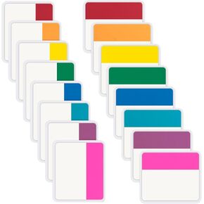 320 Pieces - 2-Inch Sticky Index Tabs for File Folders - 8 Colors - 2" x 1.6", 40 Pieces Each - Versatile Sticky Tabs for Notebooks - Repositionable File Tabs - Water-Resistant