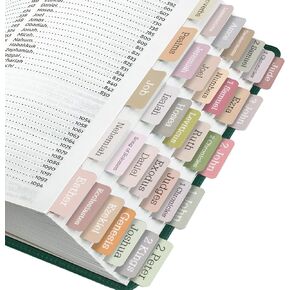 Laminated Bible Tabs,75 Tabs,Laminated Bible Index Tabs for Women and Men, Boho Theme Bible Tabs for Easy Navigation, Large Print Easy to Read